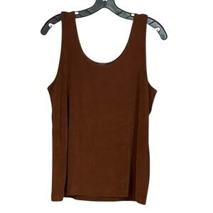 Chico's Travelers Collection Size Large (2) Slinky Stretchy Brown Tank Top